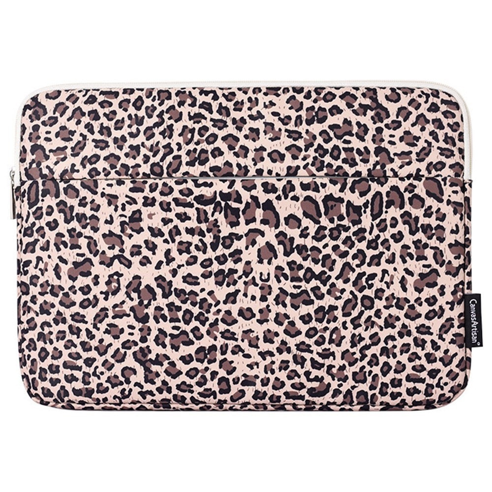 Etui laptop 13", XGSM, galben cu motiv pantera, material rezistent, design slim