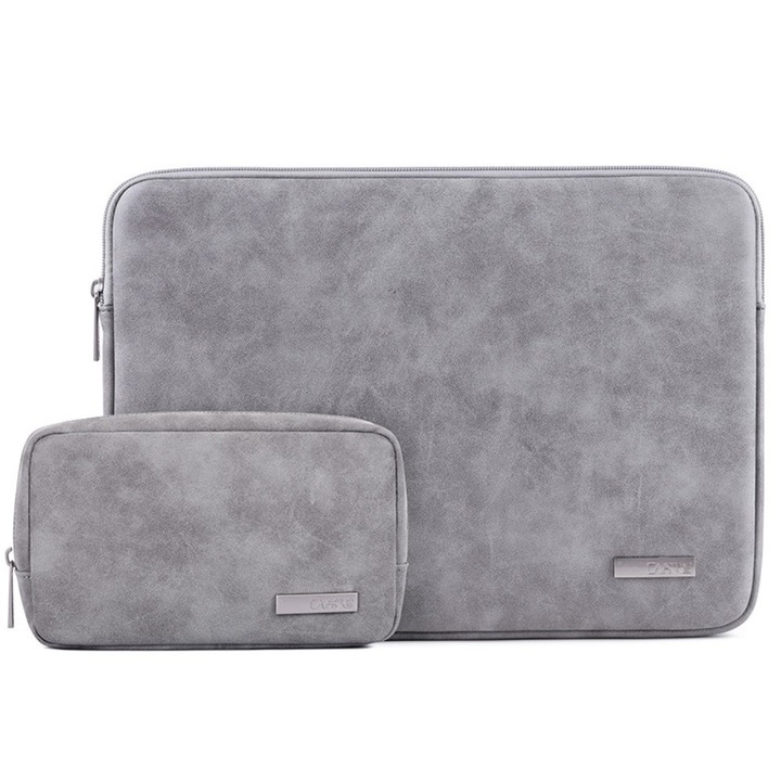 Etui laptop 13", XGSM, waterproof, set cu torba accesorii, gri, 330x231x24mm
