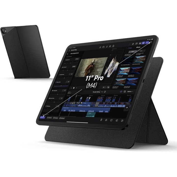 Сгъваема магнитна стойка SURITCH за iPad Pro 11 2024, черна, тънка, лека, 6.9 мм x 372 г