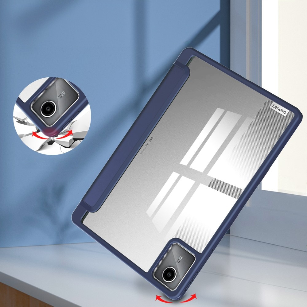 Husa tableta XGSM pentru Lenovo Tab M11, granat cu spate transparent, loc pentru stylus, functie stand duala