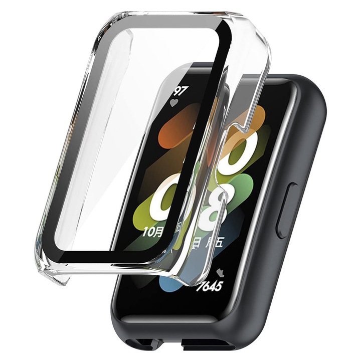 Husă smartwatch Techsuit, compatibilă Huawei Band 8 / 9, transparentă, material policarbonat, tip bumper