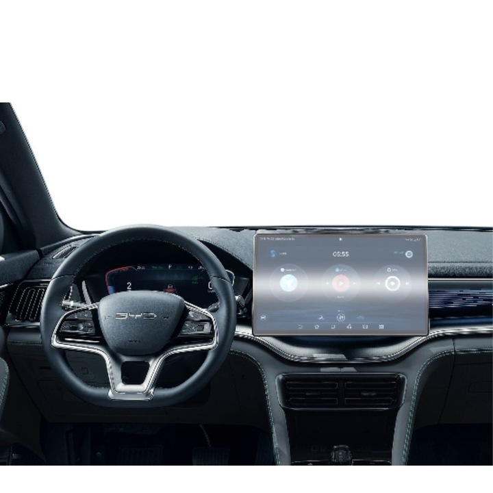 Folie Protectie Navigatie BYD Seal U 2023+, Duragon, protectie Display Navigatie, silicon Transparent, Anti-zgarieturi, Anti-amprenta, Regenerabila, Flexibila, Anti-Shock, kit instalare