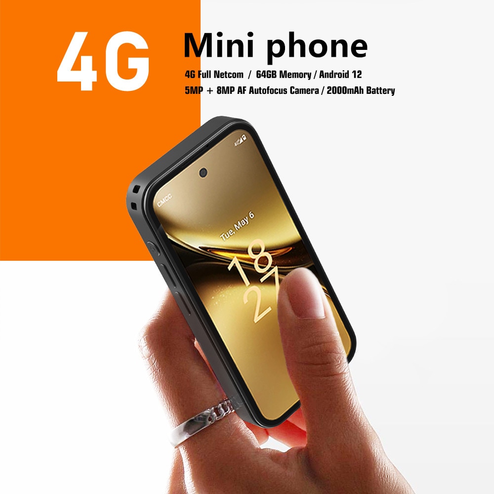 SOYES Q333 Mini telefon inteligent 4GB RAM 64GB ROM 3.58 Inch Retea 4G Roz