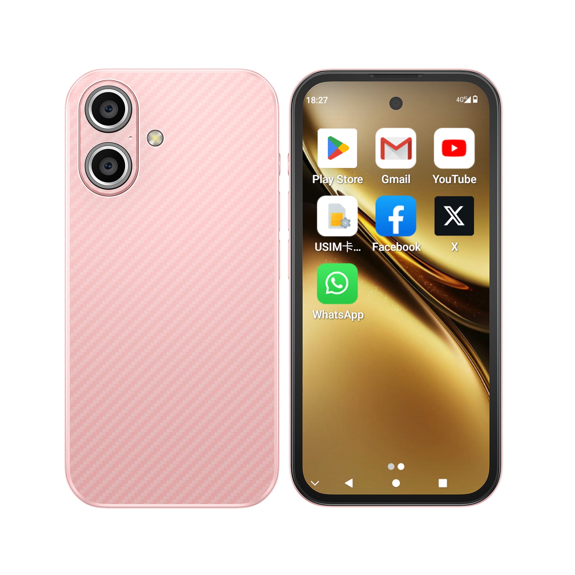 SOYES Q333 Mini telefon inteligent 4GB RAM 64GB ROM 3.58 Inch Retea 4G Roz