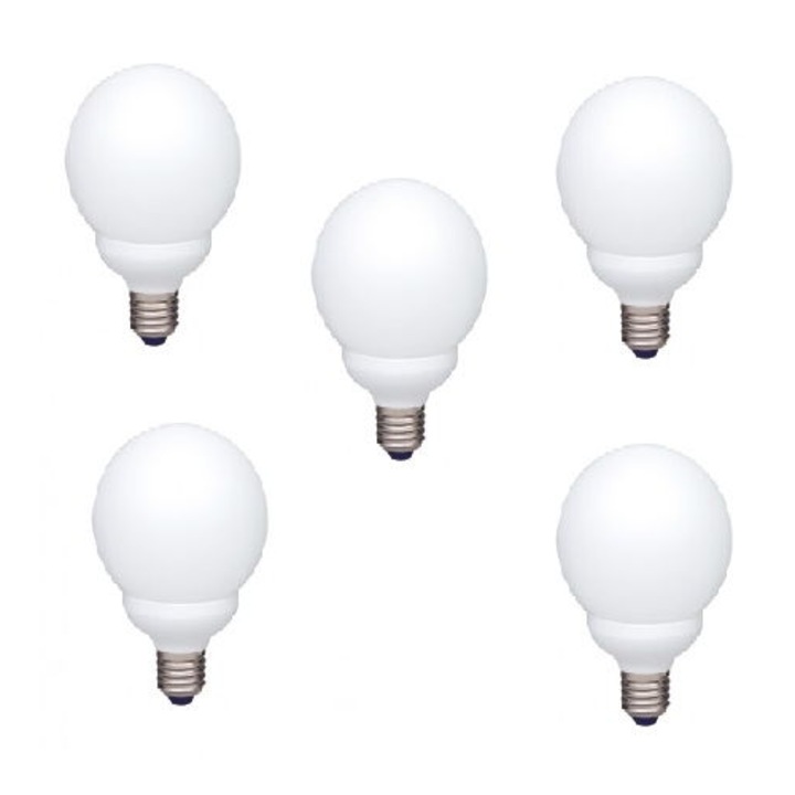 Комплект от 5 енергоспестяващи крушки Panasonic EFG18E65HD-5, мощност на лампата 18W, еквивалент на лампа с нажежаема жичка 80W