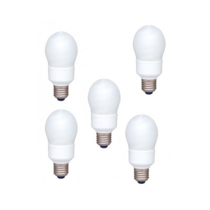 Комплект от 5 енергоспестяващи крушки Panasonic EFA13E672V-5, мощност на лампата 13W, еквивалентна на 55W нажежаема жичка