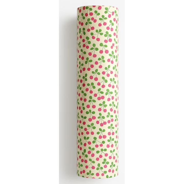 Самозалепващи се декоративни стикери на ролка 45 см x 15 м, черешово розово-зелен шарка, код 1026, PVC фолио, лепило за мебели, стени, проекти „Направи си сам“, кухня, спалня, водоустойчиви, устойчиви на надраскване, лесни за нанасяне.