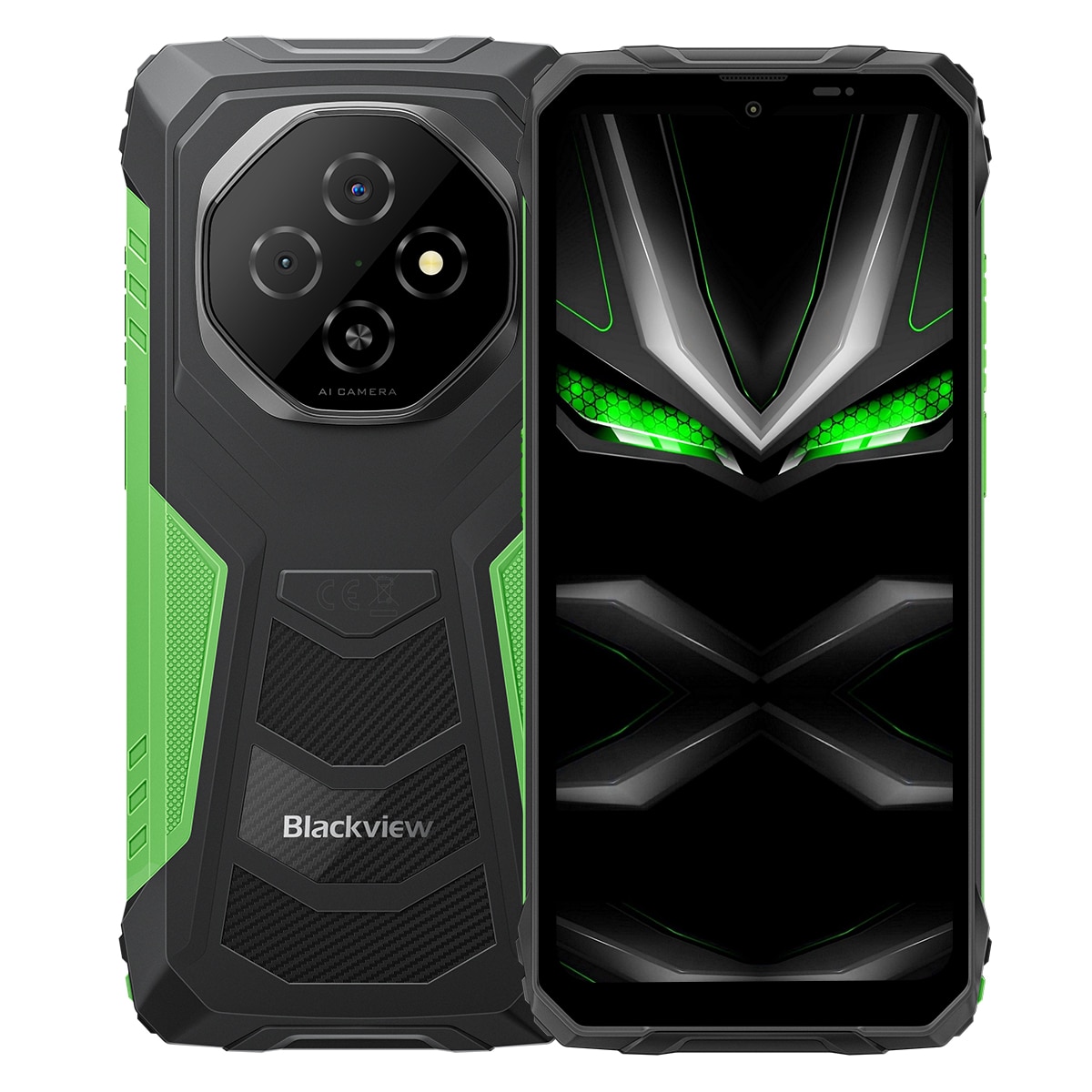 Telefon mobil Blackview Fort 1, 4G, 6+12GB RAM, 256GB, 6.56'', Verde/Negru