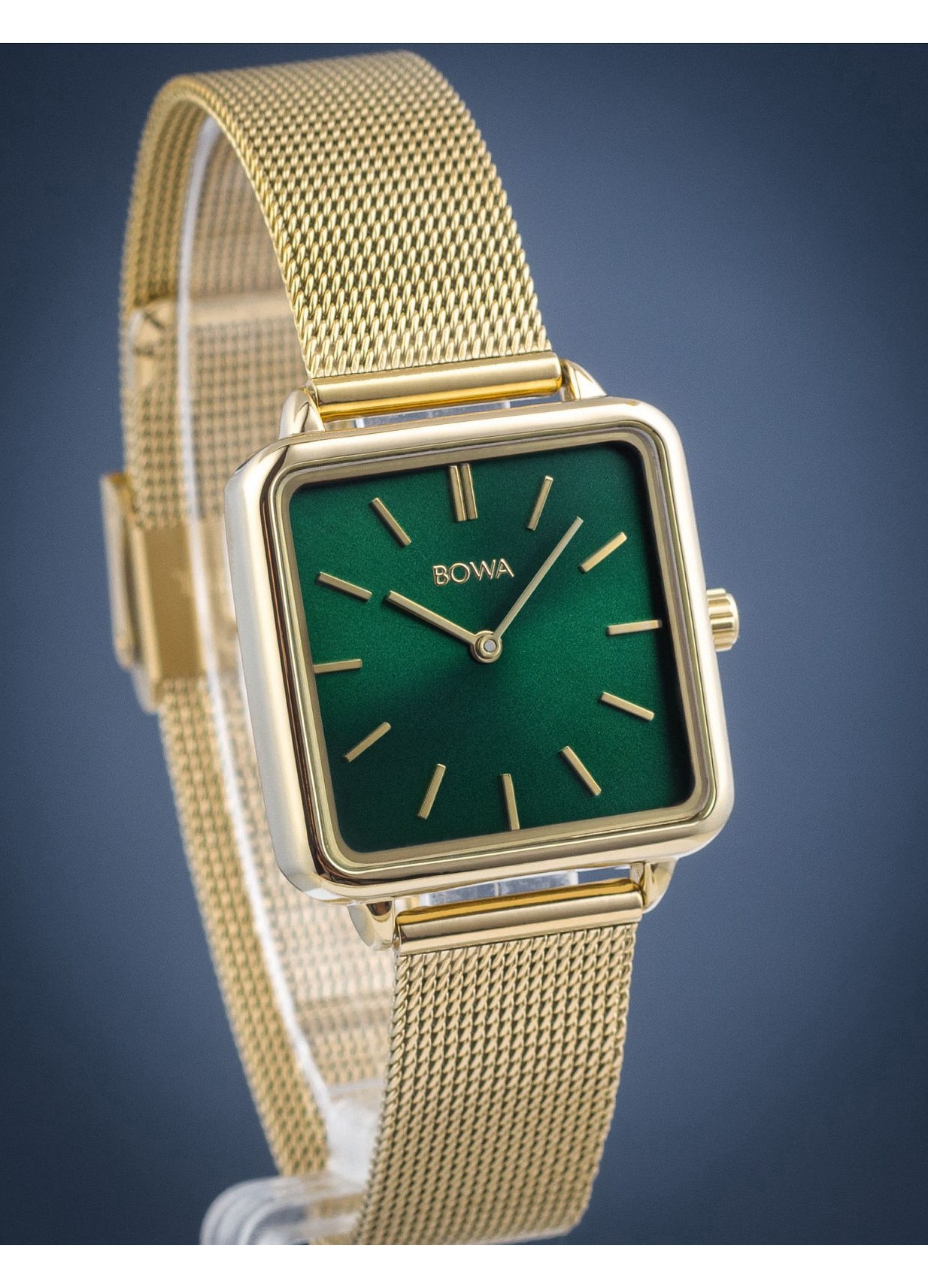 Ceas Bowa Dama Quartz, Verde, Aur, Bratara Mesh, 3 ATM - eMAG.ro