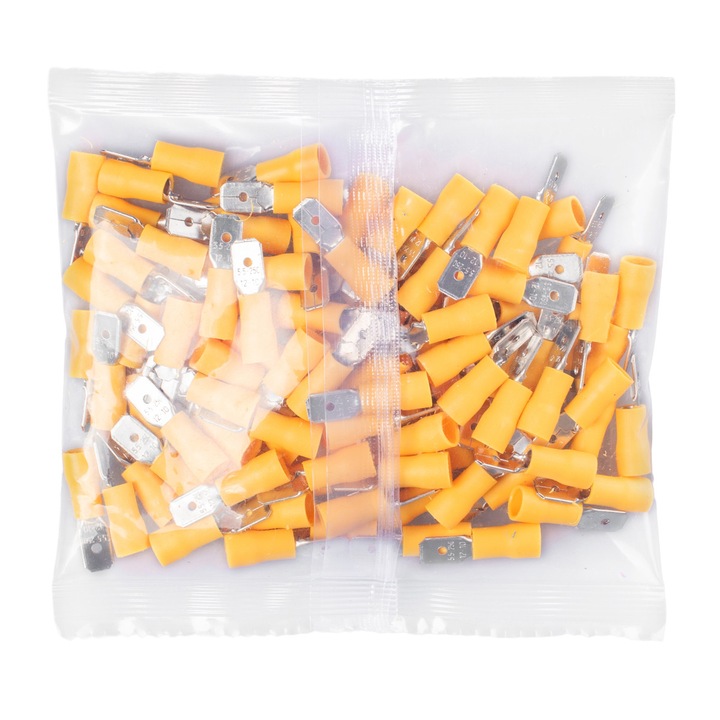 Set 100 Conectori izolati tata Vayox VA0397 4-6mm2 6.3mm Galben