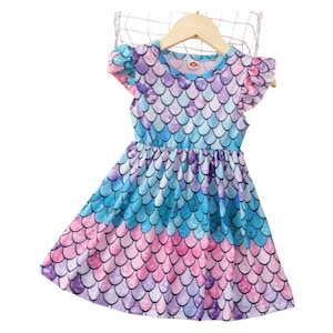 Rochita fetita cu Imprimeu multicolor Stil Casual de Vara 2 ani
