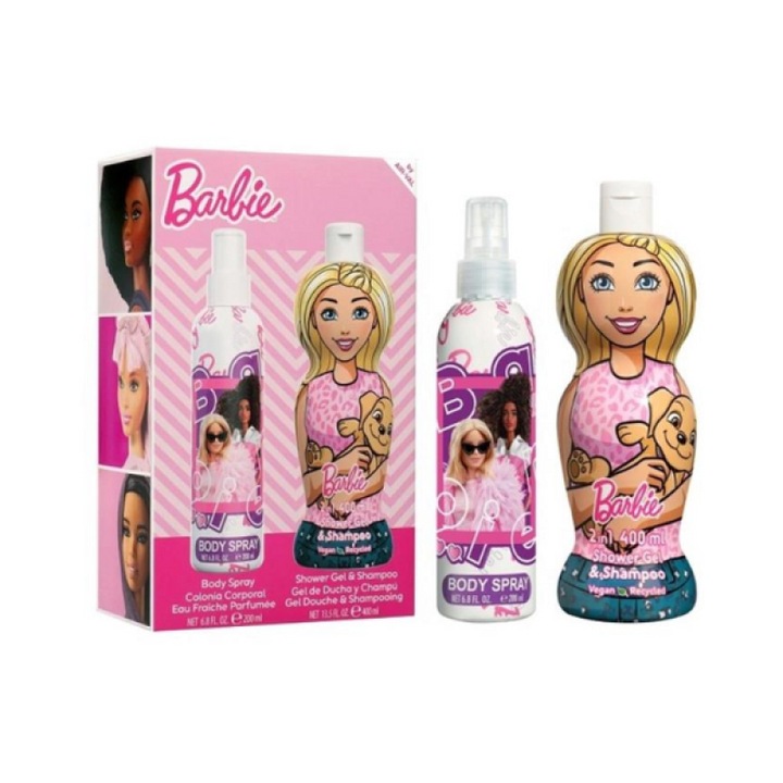 Set Air-Val Barbie, spray 200 ml + gel de dus 2 in 1 400 ml, set, 1 buc.
