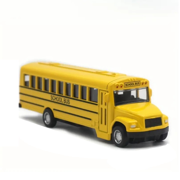 Játékbusz, VeliumCraft, 14x14x4 cm, sárga, fém