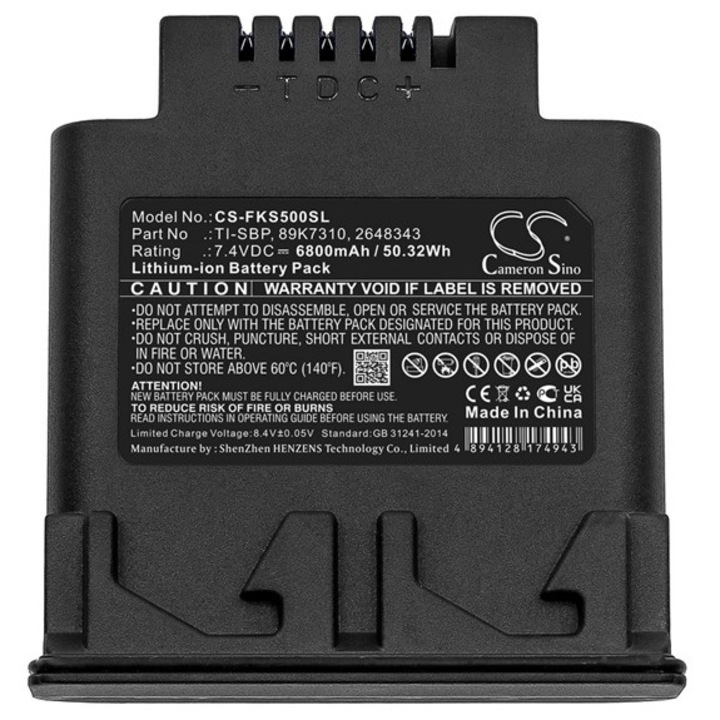 Cameron sino li-ion akkumulátor, 7.4v/6800mAh, fluke 2648343 kompatibilis fekete, gyártói csomagolás