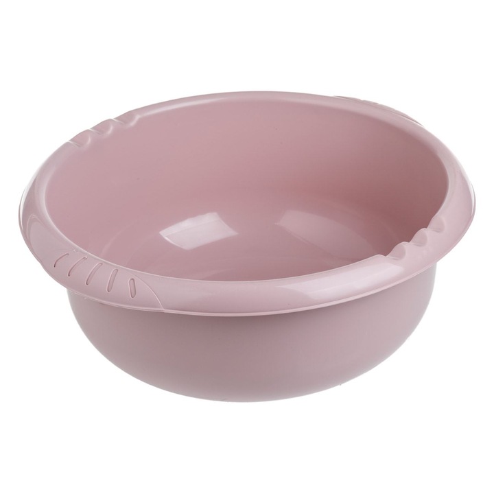 Lighean din plastic, roz, 10l, cu manere