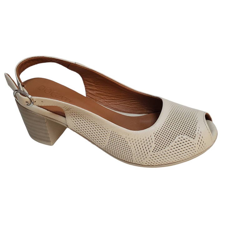 Sandale Dama Negre Din Piele Naturala1, Crem