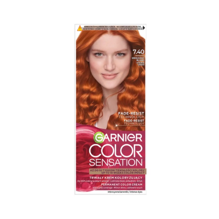 Vopsea de par Garnier Color Sensation 7.40, Bursa de Miedz, set 1 tub + 1 flacon oxidant