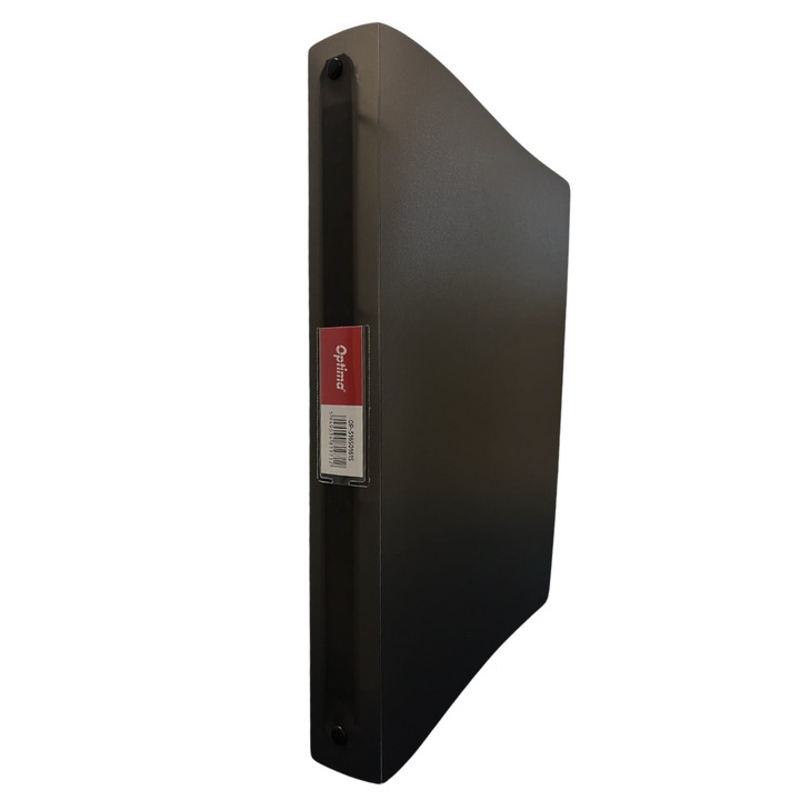 Папка с 4 ринга - D16 мм, гъвкави PP корици, Optima Flex - прозрачно черна