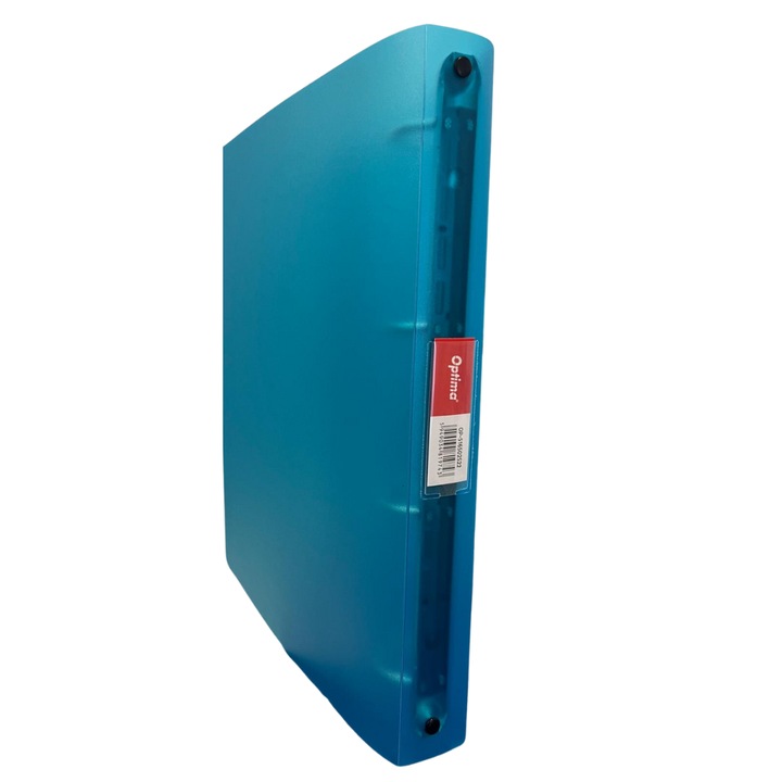 Папка с 4 ринга - D25 мм, гъвкави PP корици, Optima Flex - прозрачно синя