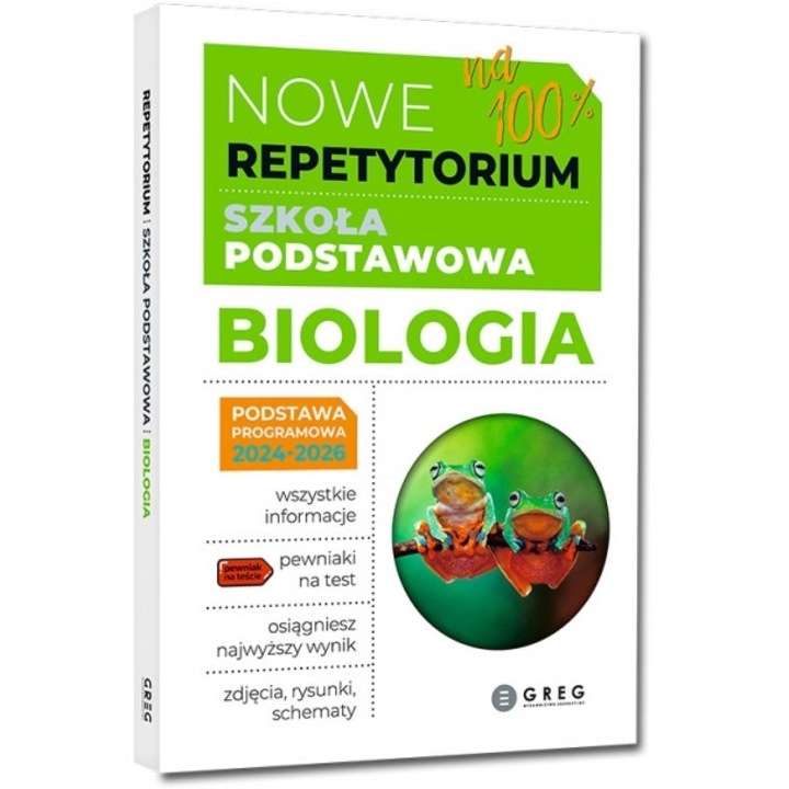 Repetytorium biologie, Greg, 2024-2026, manual pentru scoala primara, continut colorat, 100% eficient