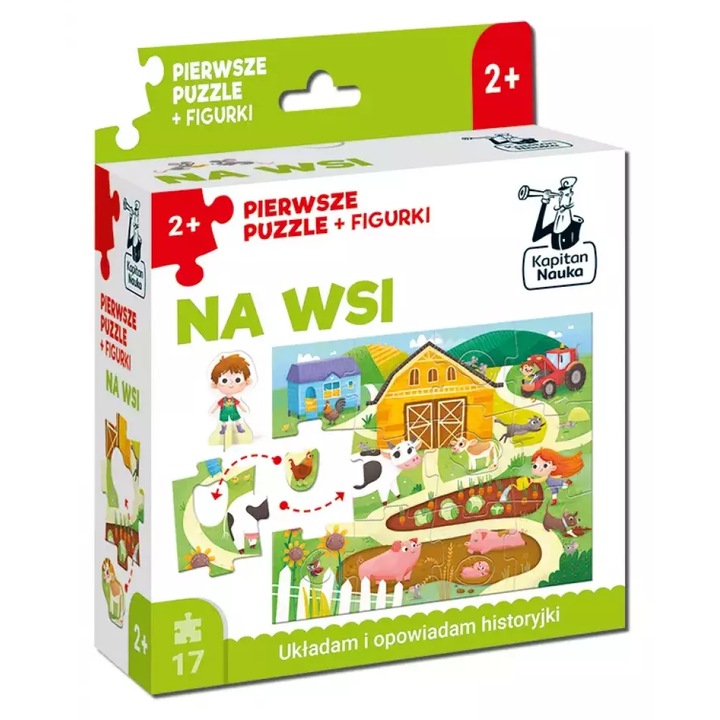 Na vsi puzzle, Edgard, 17 elem, figurák mellékelve, többszínű