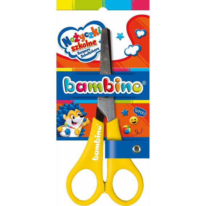 Foarfece pentru copii Bambino, design licentiat, galben