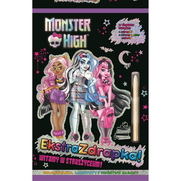Carte de colorat prin razuit Monster High, Media Service Zawada, 2023