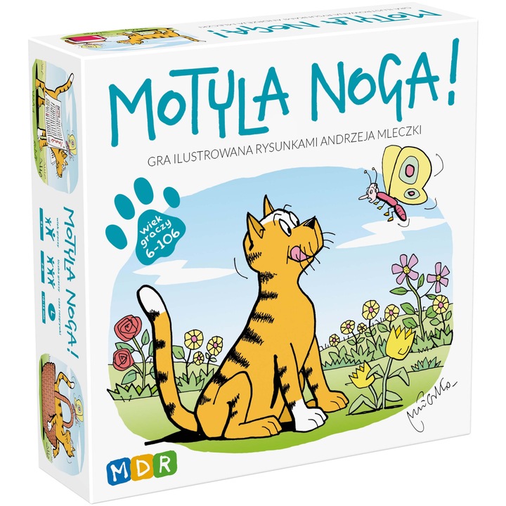 MDR Motyla noga társasjáték, oktató jellegű, gyerekeknek, többszínű