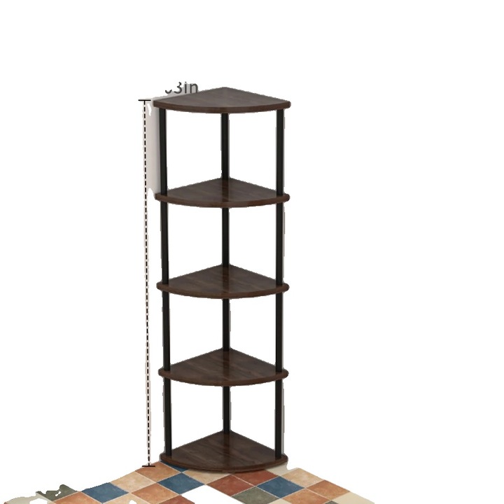 Tárolópolc, 5 emelet, faalapú panel szerkezet, könnyű összeszerelés, modern dizájn