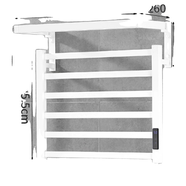 Suport pentru prosoape, montat pe perete, incalzire termostatica, alb, 5855 Right, dimensiuni variate