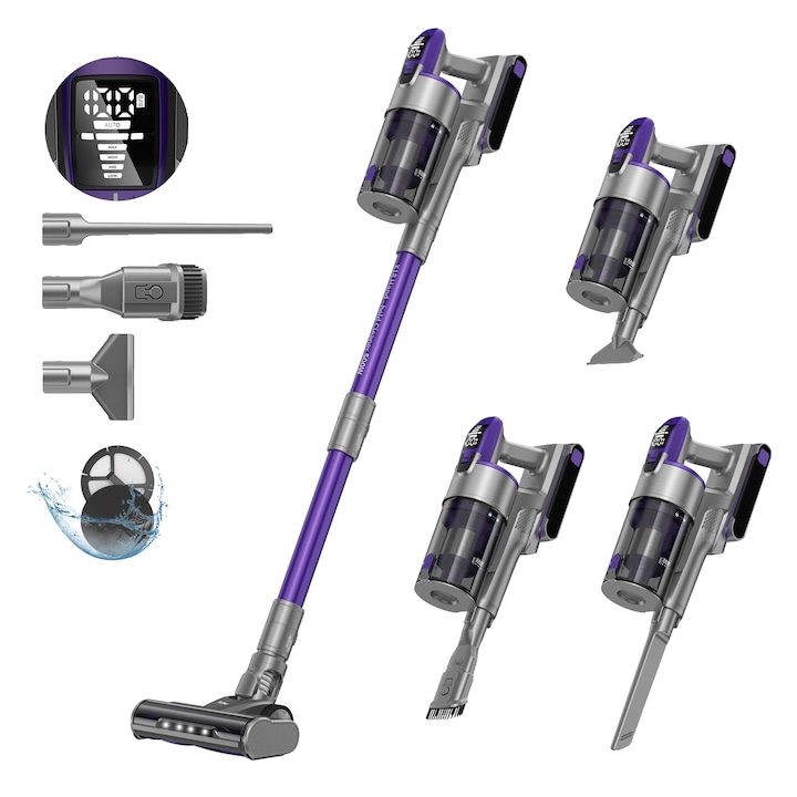 Robot de curatare geamuri, automat, curatare fara dare, alb, 4.5m cablu, 10 pad-uri microfibra