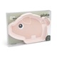 Done by Deer Stick&Stay tapadókorongos tányér, Pigee Piglet motívum, szilikon, rózsaszín, 14.5x20.5cm