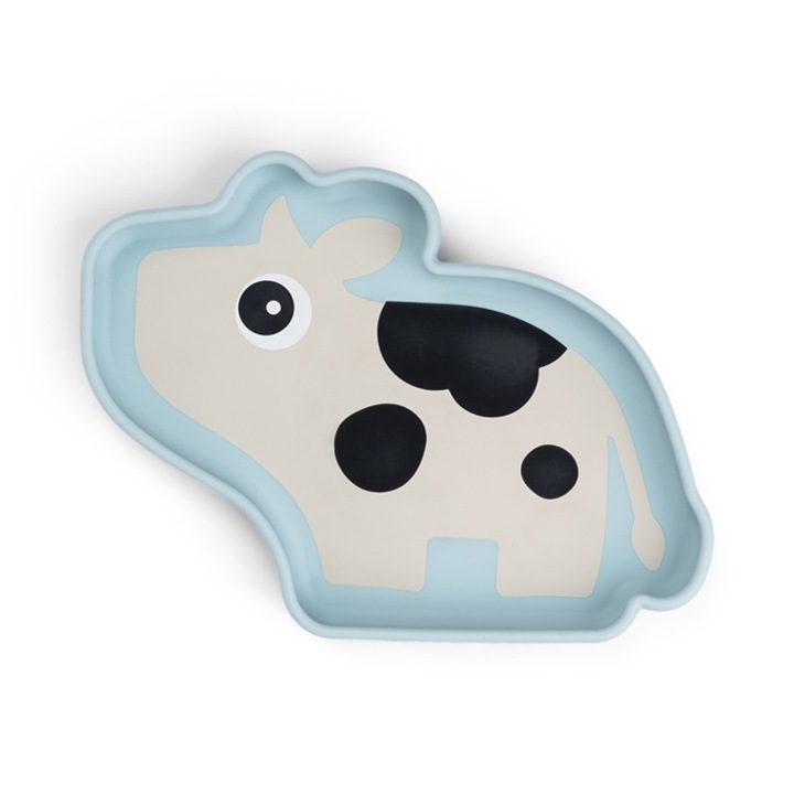 Done by Deer Stick&Stay Dotti kék tapadókorongos tányér