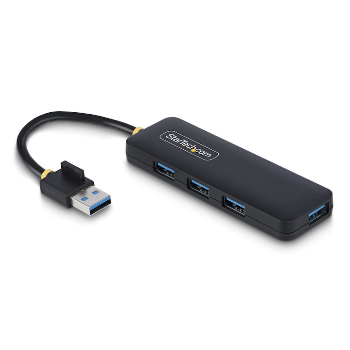 Hub USB 4-Port Startech, negru, USB 3.0, 5000 Mb/s