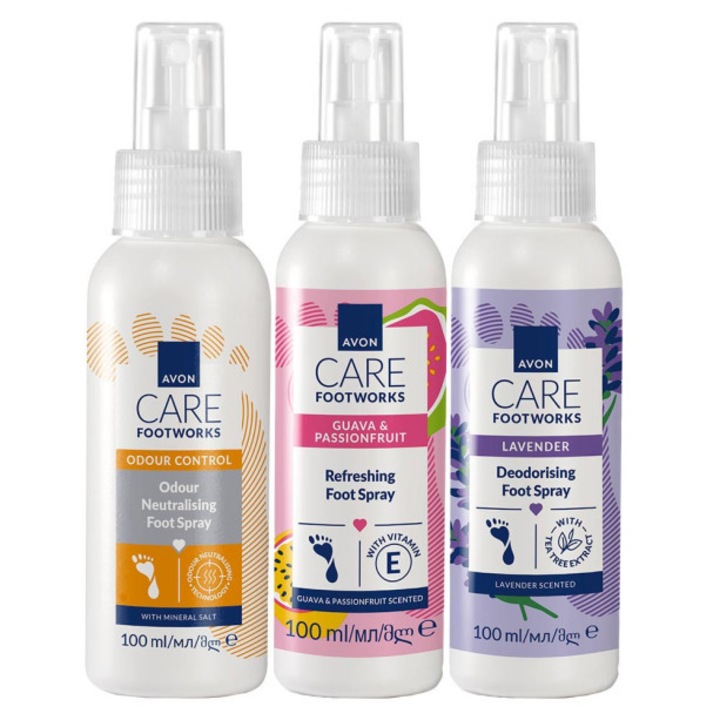 Set 3 spray-uri revitalizante AVON Care Footworks