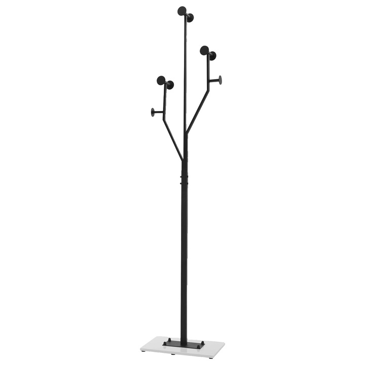 Cuier pentru haine, design robust, negru/alb, 38x26x175cm