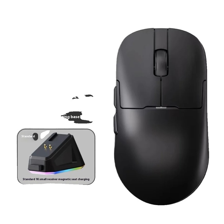 Mouse wireless, 42000 DPI, conectivitate USB-C si Bluetooth, negru, 56g