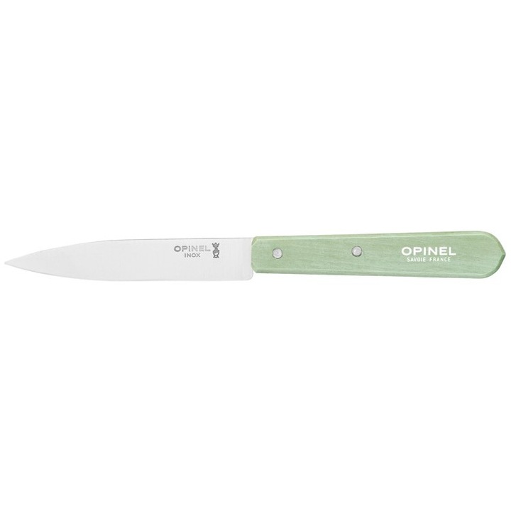 Kés, Opinel Essentiels, fa, 10x1,5x17,5 cm, zsálya zöld