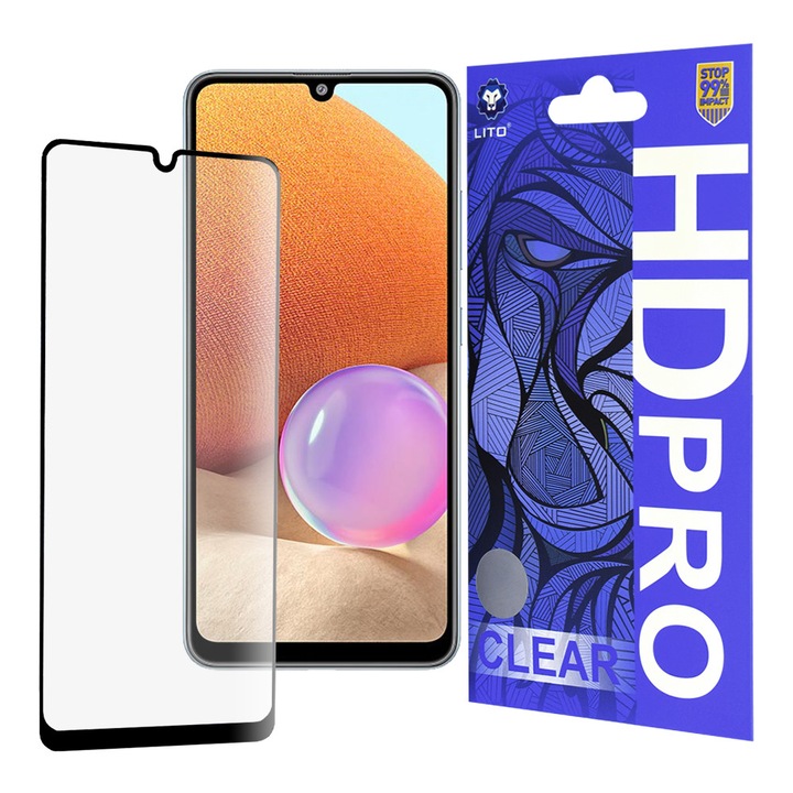 Folie pentru Samsung Galaxy A32 4G, Q38, Sticla, Black