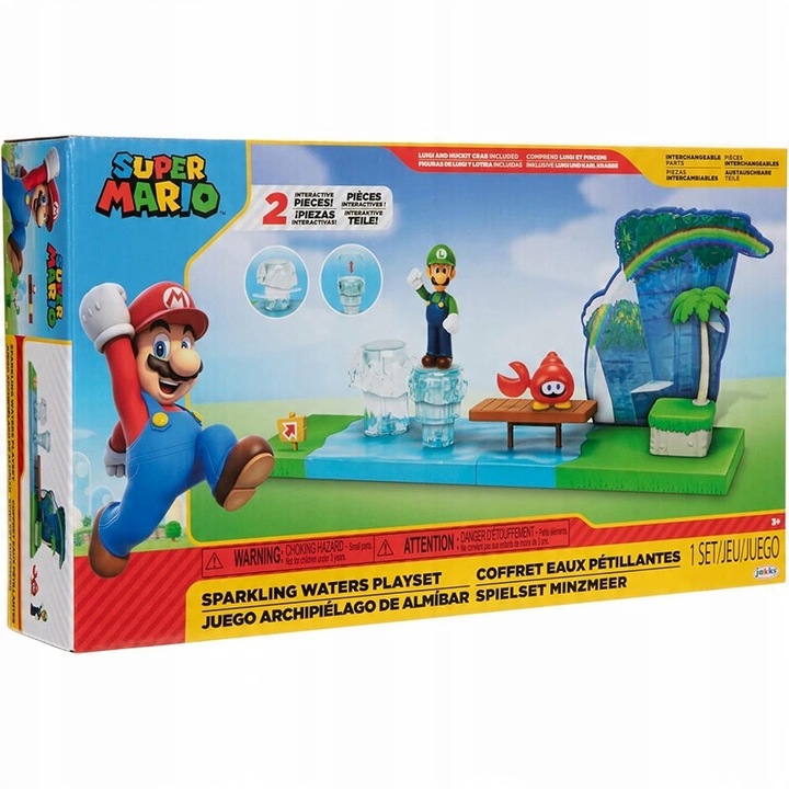 JAKKS Pacific Super Mario Bros, Luigi and Huckit Crab Playset, Многоцветен