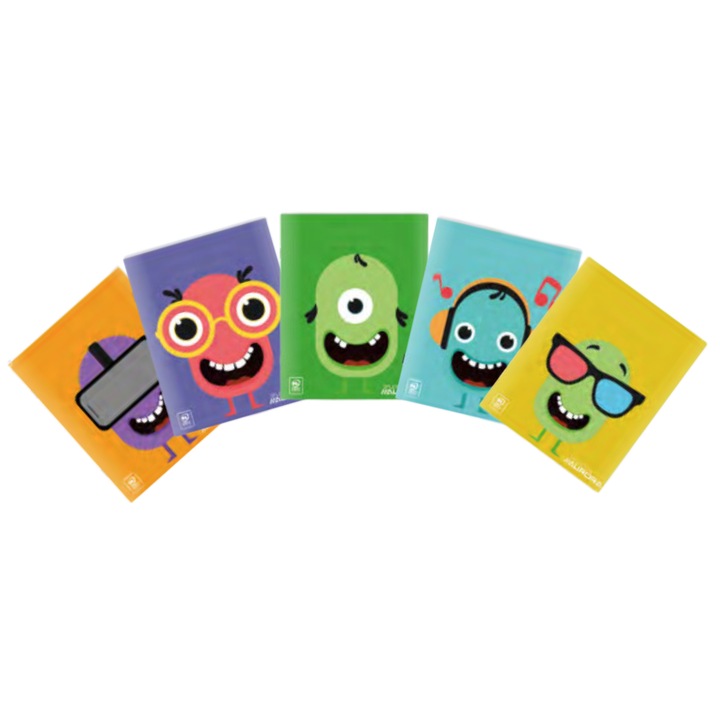 Caiet A5 AURORA Splendid dictando, 48 file - 80g/mp, liniat stanga, coperta imagini cu animale