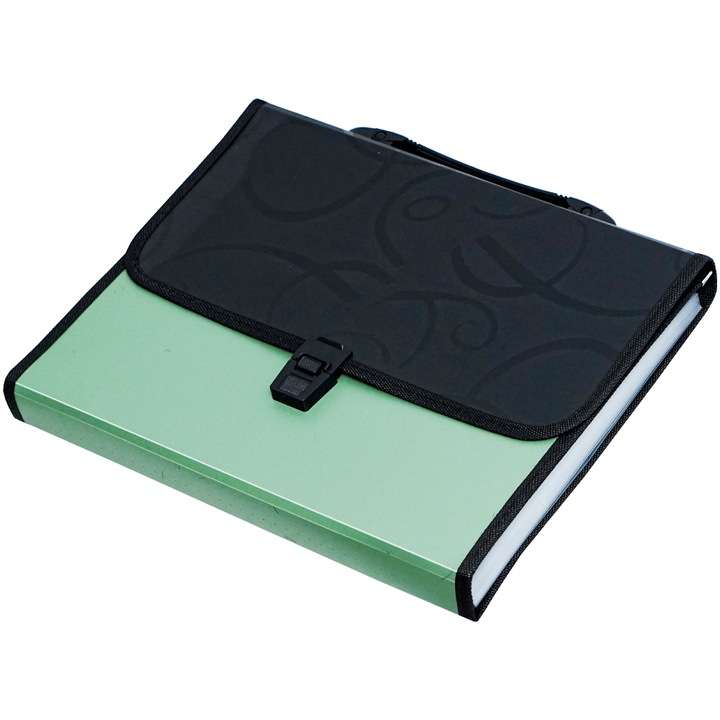 Servietă plastic Adison, 13 compartimente, maner ergonomic, 33x35x26.5cm