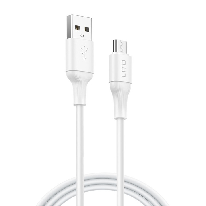 Cablu de date/incarcare Data Cable (LD06V) USB to Micro USB, 2.4A, PVC, 1m Alb