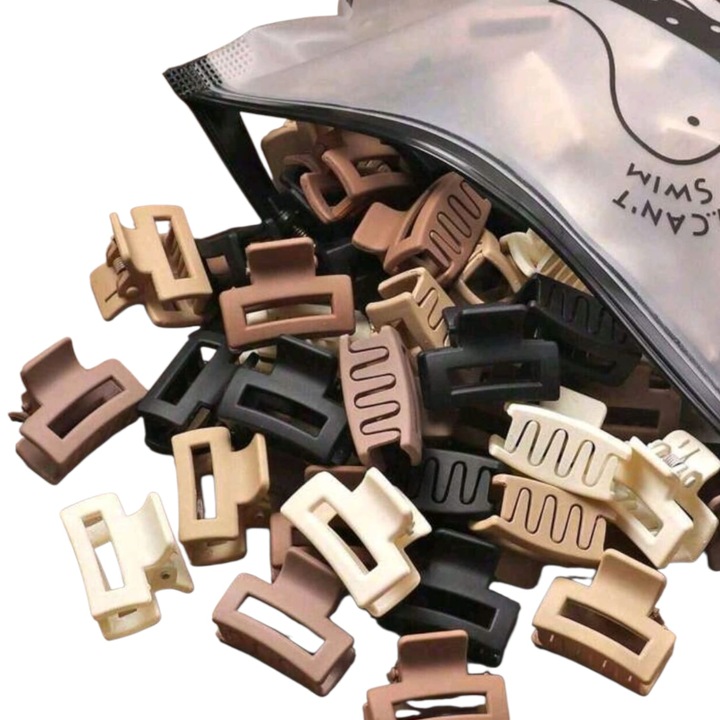 Set 20 cleme păr din plastic dur, multicolor, 1cm