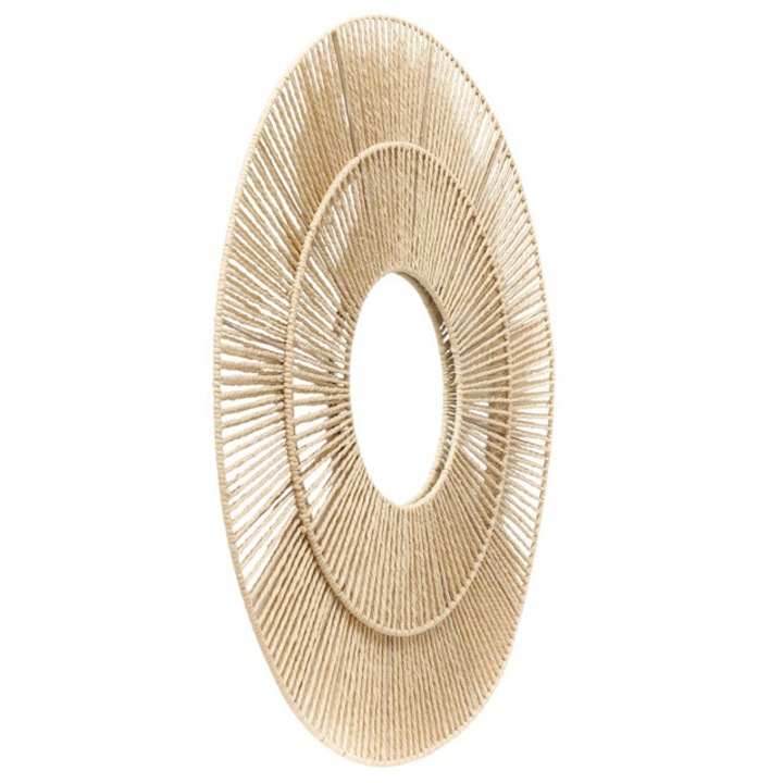 Oglinda decorativa in cadru tesut MARAL, Ø 75 cm