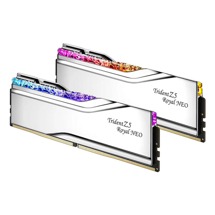 Memorie RAM G.Skill Trident Z5 Royal Neo 64 GB DDR5, argintie, 2x32 GB, cl28