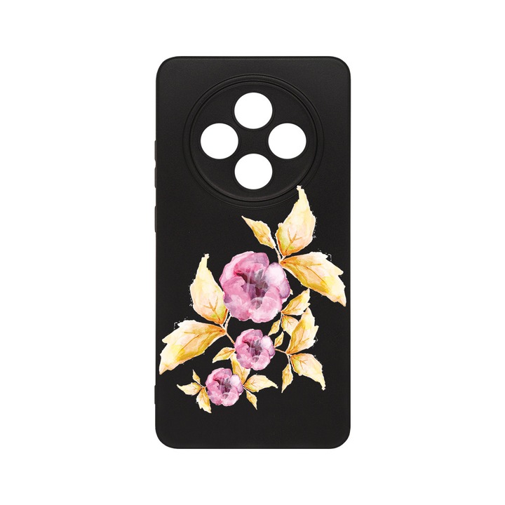 BestCase 0.8mm Slim Szilikon telefontok, kompatibilis modell Xiaomi Redmi 14C / Redmi A4 / Poco C75, Pastel Flowers, Kamera védő, Fekete, 2022874 B 1893