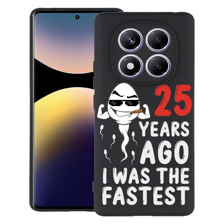 BestCase® Husa Slim Silicon pentru Xiaomi Redmi Note 14 Pro 4G, 25 Years ago I Was the fastes, 1997856 B 1897