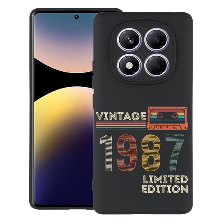 BestCase® Husa Slim Silicon pentru Xiaomi Redmi Note 14 Pro Plus, Limited Edition 1987 - Vintage Tape, 2022876 B 1983