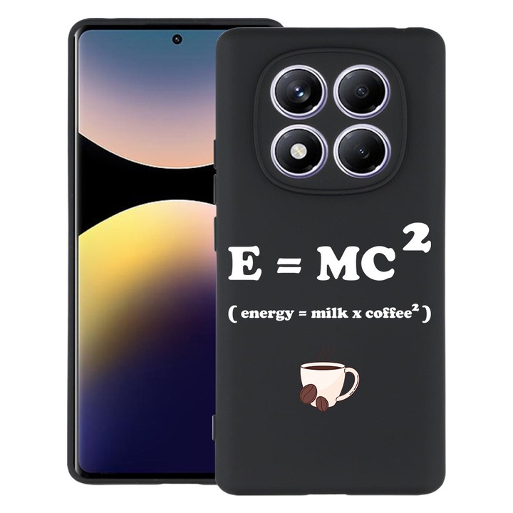 Силиконов калъф BestCase за Xiaomi Redmi Note 14 Pro Plus, Energy = Coffee X Milk, Slim SIlicon 0.8MM, Camera Protection, Black, 2022876 B 1856